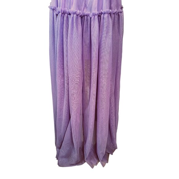 NWOT ASOS Size 10 Purple & Black Tiered Maxi Moto Boho Dress Chain Straps - Picture 16 of 16